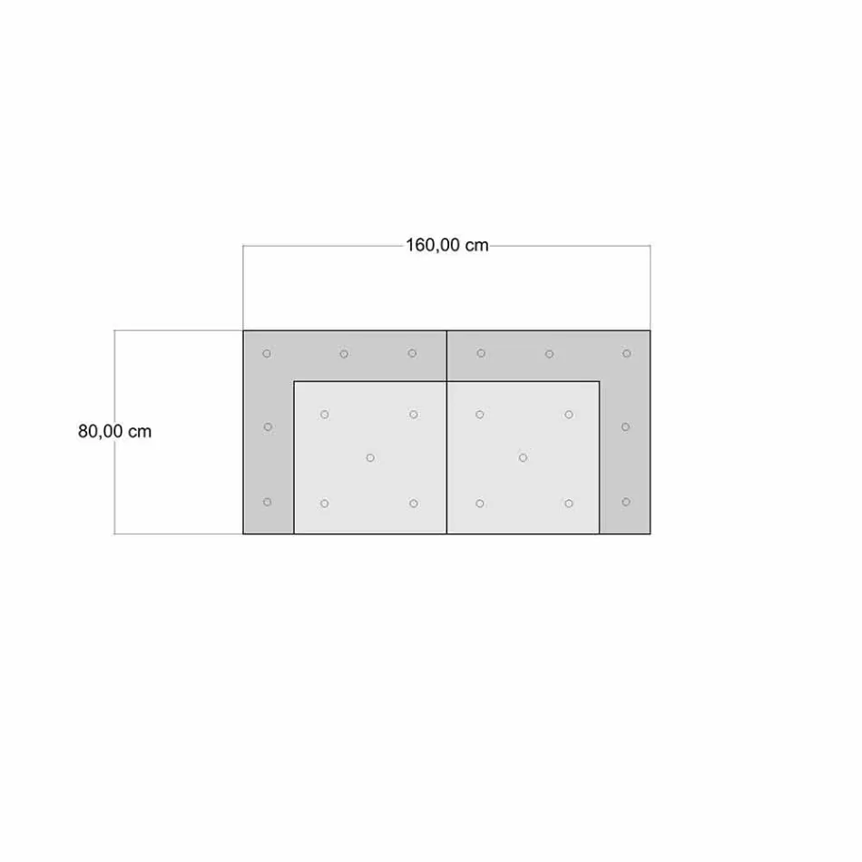 Gewatteerde tweezitsbank in patchwork en hout - vezel Viadurini
