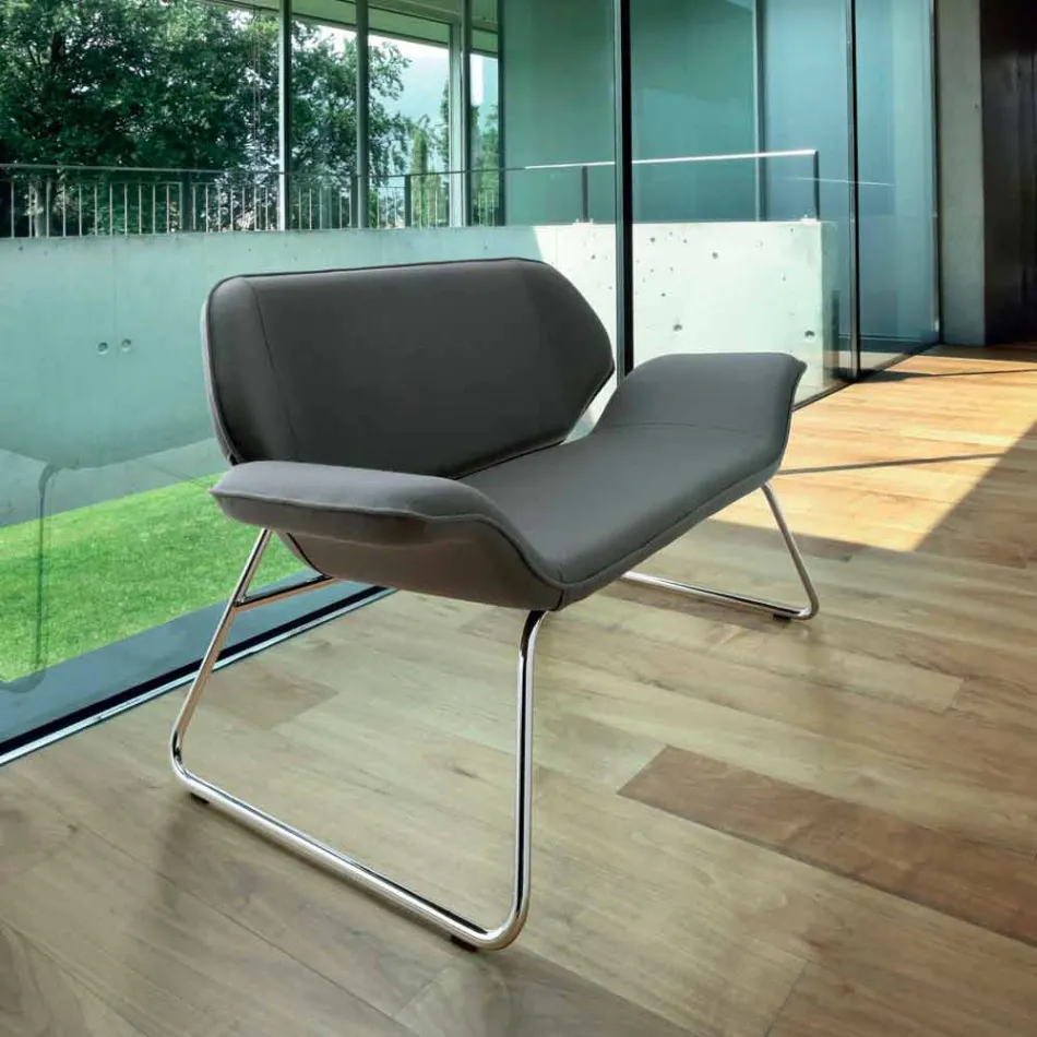 Gemaakt in Italië Cesare lederen imitatie lederen wachtbank Viadurini