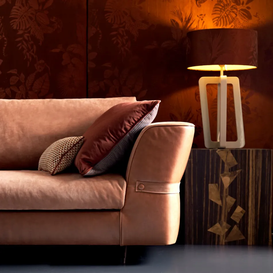 3-zits gestoffeerde stoffen zitbank Grilli Joe gemaakt in Italië Viadurini