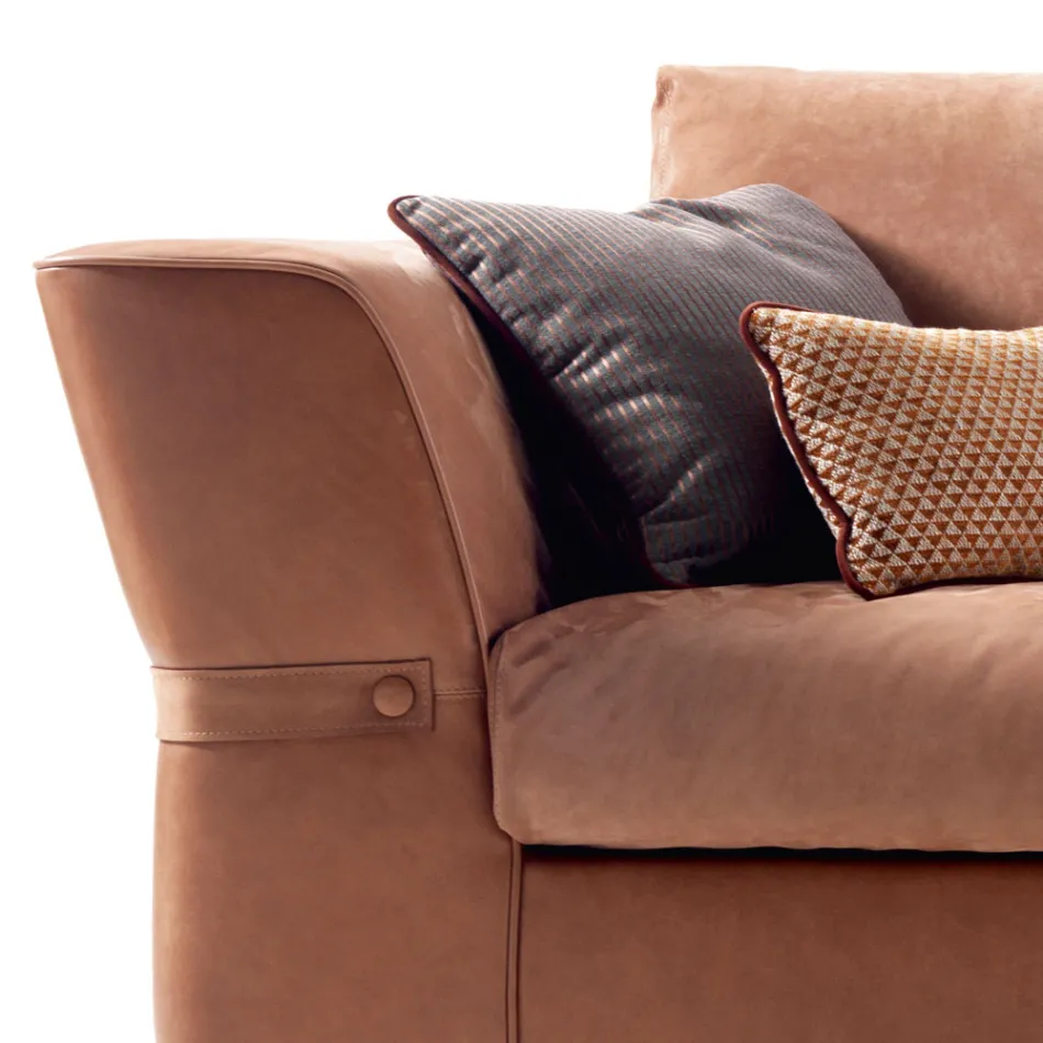 3-zits gestoffeerde stoffen zitbank Grilli Joe gemaakt in Italië Viadurini