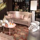 Sofa fluwelen gewatteerde werkstijl New classic Schinke Viadurini