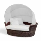 Sofa eiland rustgevende tuin met Hector gemaakt weven met de hand, modern design Viadurini