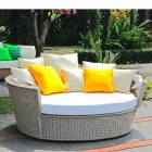 Sofa eiland rustgevende tuin met Hector gemaakt weven met de hand, modern design Viadurini
