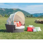 Sofa eiland rustgevende tuin met Hector gemaakt weven met de hand, modern design Viadurini