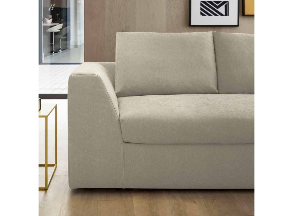 Design hoekslaapbank in beige stof Made in Italy - Ortensia Viadurini