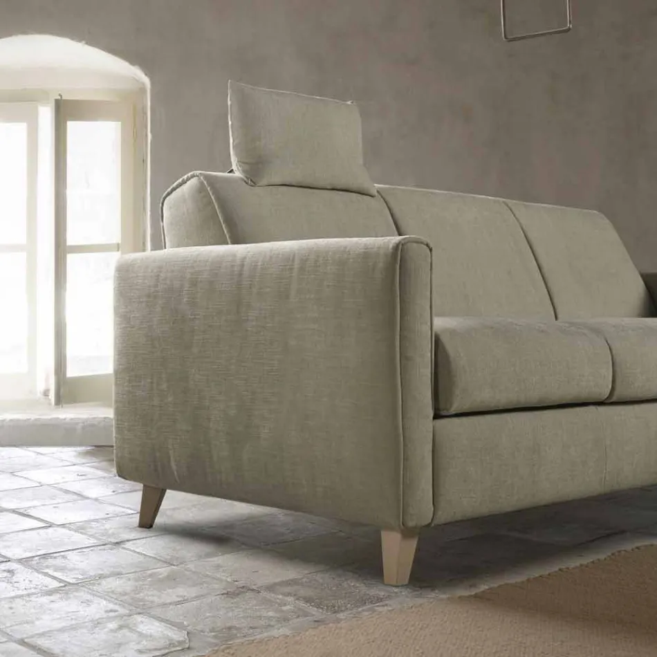 Moderne design slaapbank in stof gemaakt in Italië Filippo Viadurini