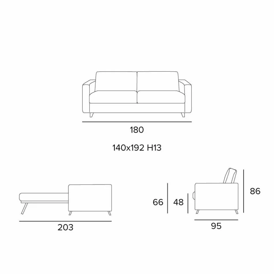 Moderne design slaapbank in stof gemaakt in Italië Filippo Viadurini