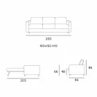 Moderne design slaapbank in stof gemaakt in Italië Filippo Viadurini