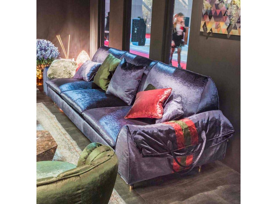 Sofa stof met lineaire portierarmsteunen Axel objecten Viadurini