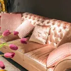 Lineaire sofa in stof werkte gewatteerde klassieke Baloo Viadurini