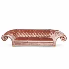 Lineaire sofa in stof werkte gewatteerde klassieke Baloo Viadurini