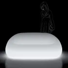 Heldere buitenbank met LED-licht in polyethyleen Made in Italy - Ervin Viadurini