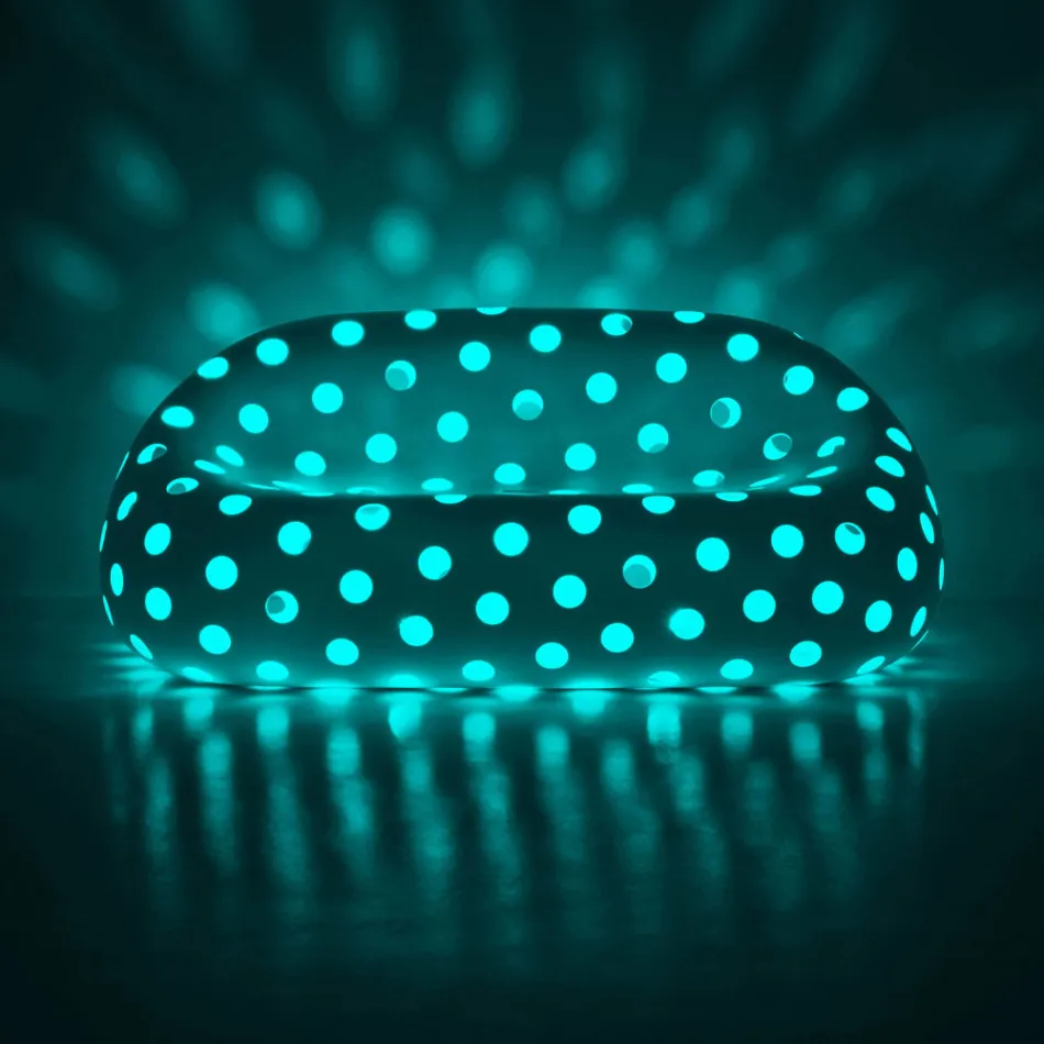 Lichtgevende buitenbank in polyethyleen met LED Made in Italy - Asso Viadurini