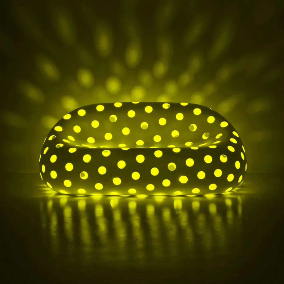 Lichtgevende buitenbank in polyethyleen met LED Made in Italy - Asso Viadurini