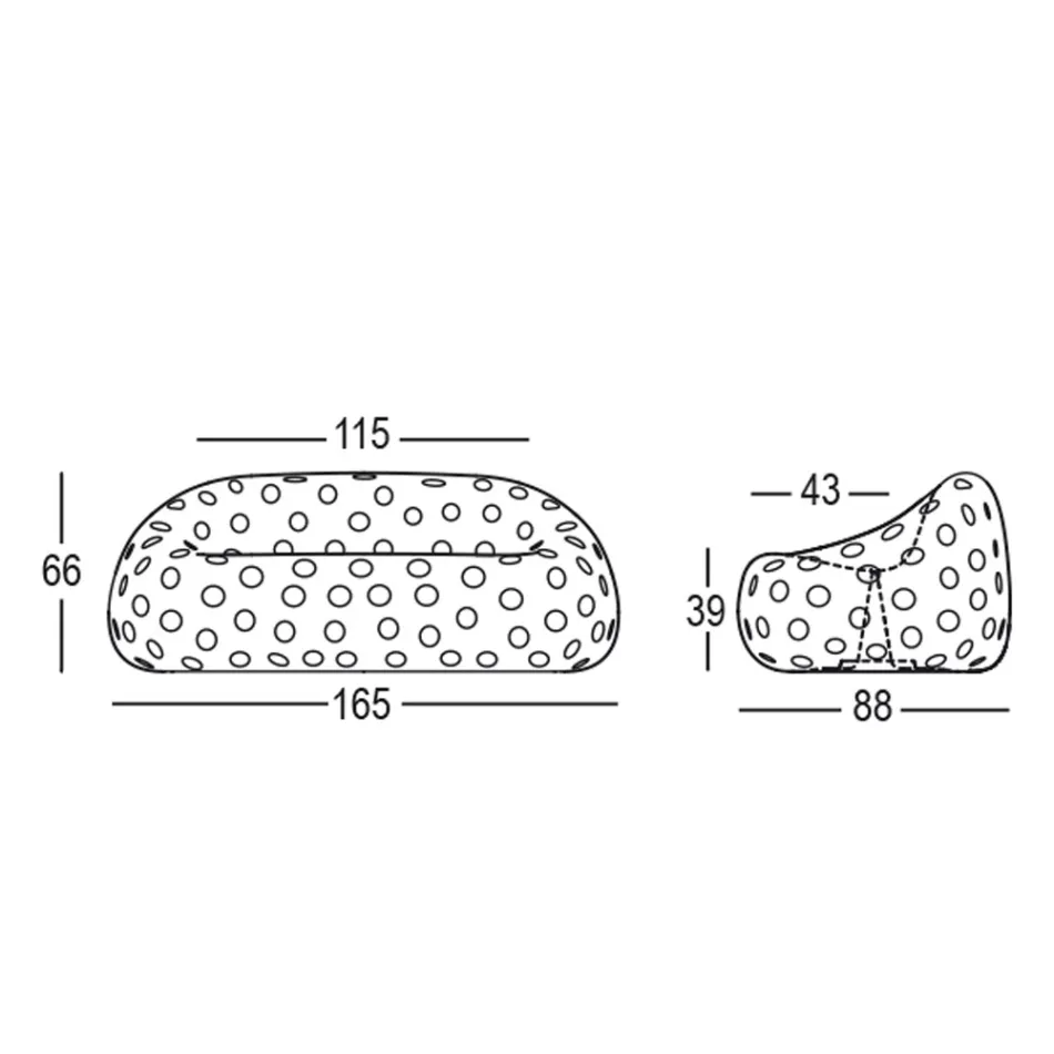 Lichtgevende buitenbank in polyethyleen met LED Made in Italy - Asso Viadurini