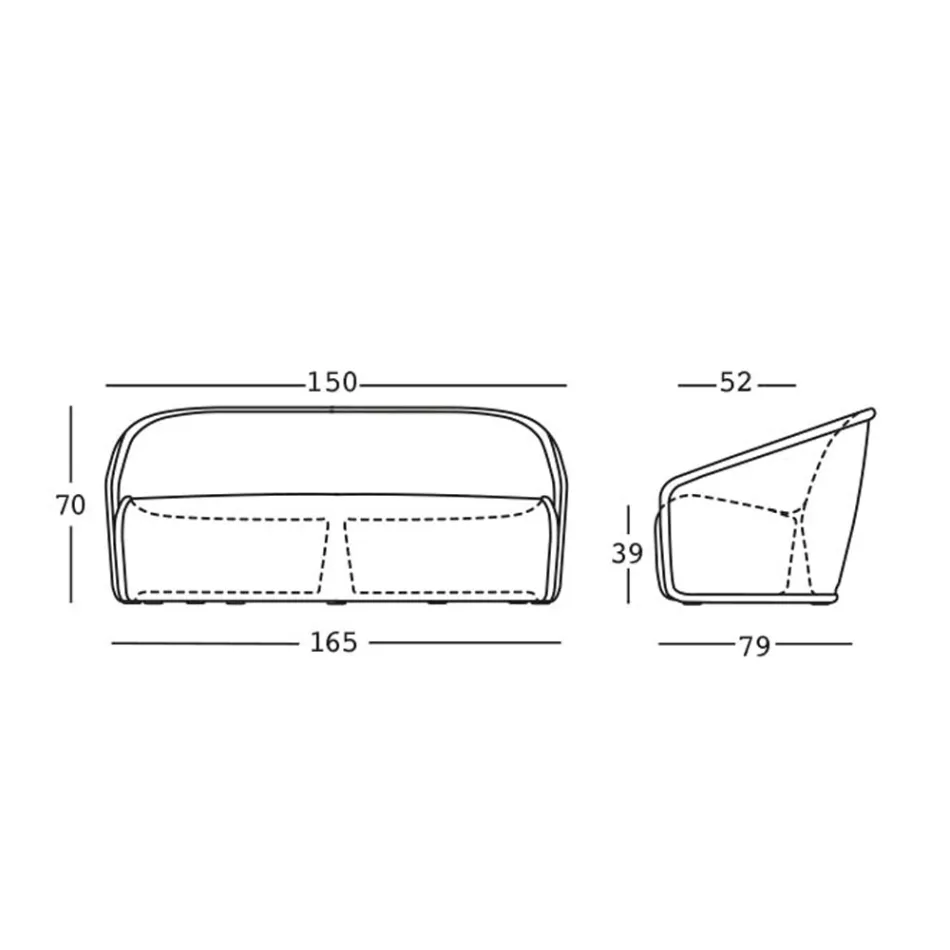 Heldere tuinbank in polyethyleen met LED Made in Italy - juli Viadurini