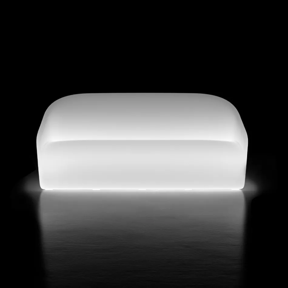 Heldere tuinbank in polyethyleen met LED Made in Italy - juli Viadurini