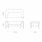 Moderne bank voor buiten of binnen verwijderbaar ontwerp Made in Italy - Carmine Viadurini