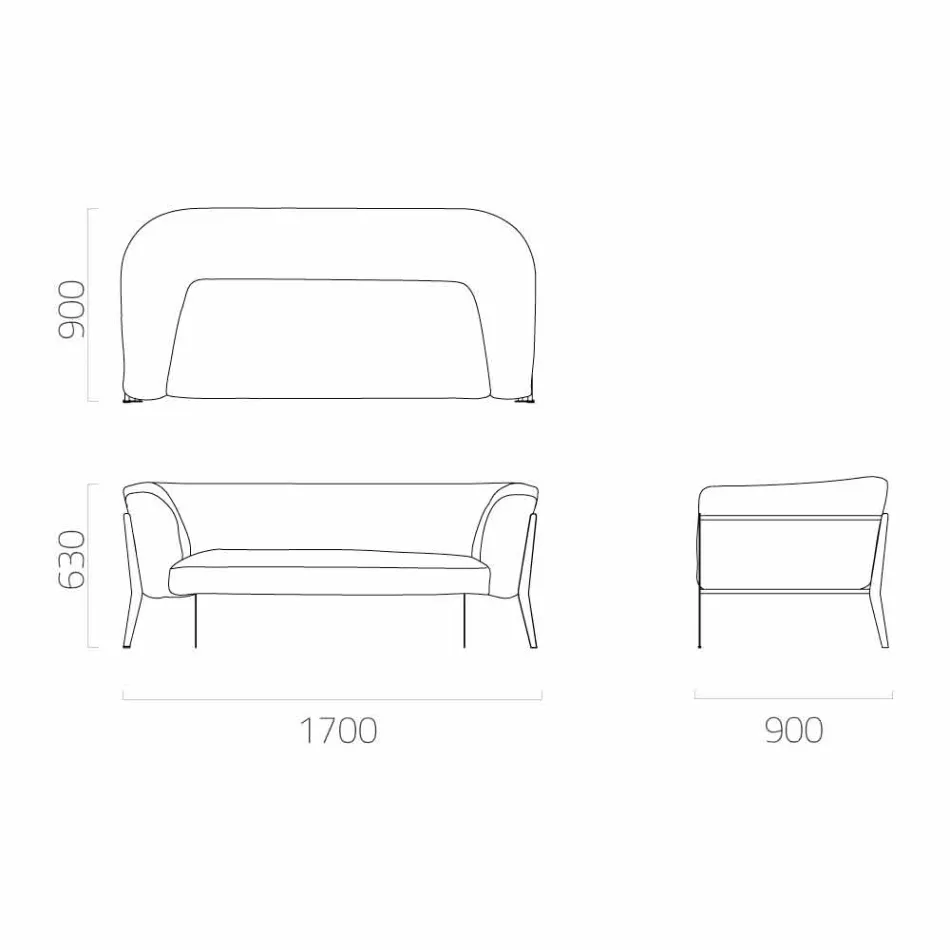 Moderne bank voor buiten of binnen verwijderbaar ontwerp Made in Italy - Carmine Viadurini