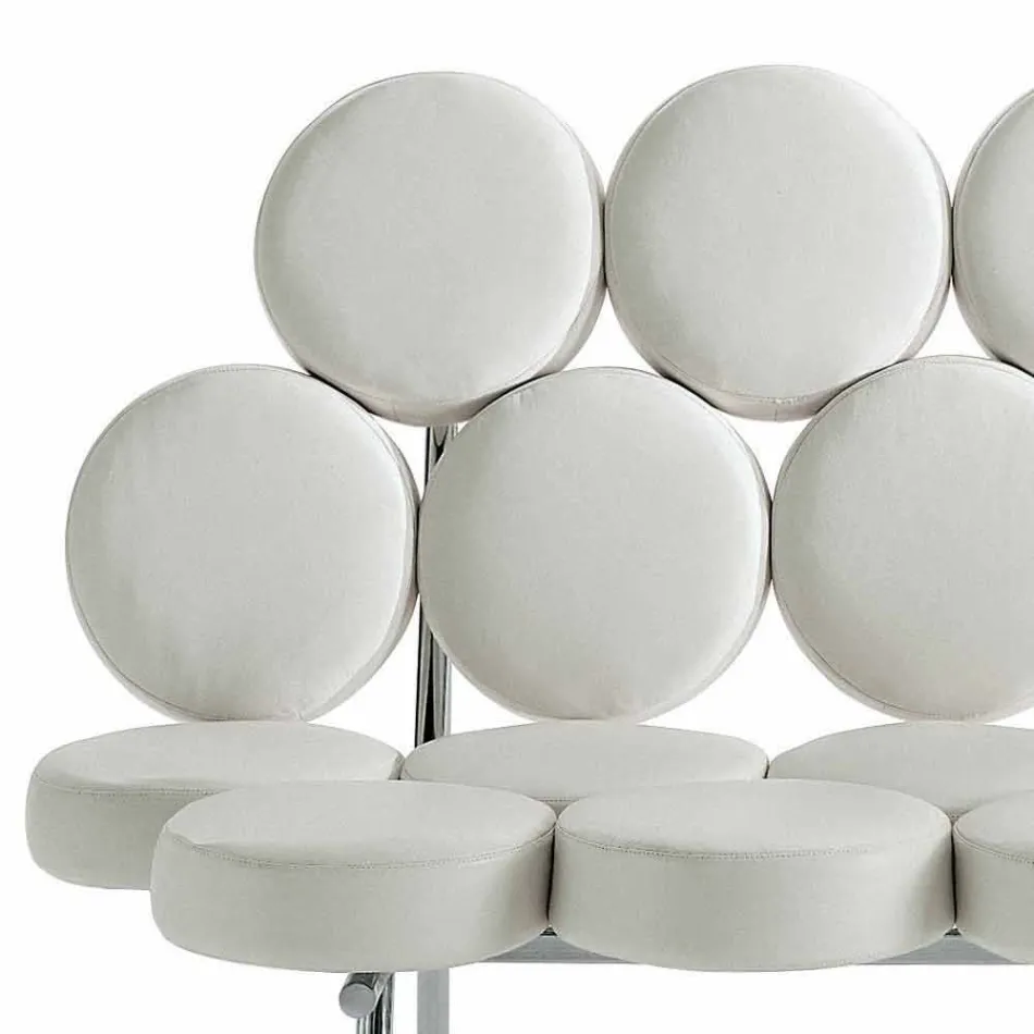 Moderne leren bank met luxe staalconstructie gemaakt in Italië - Arthur Viadurini