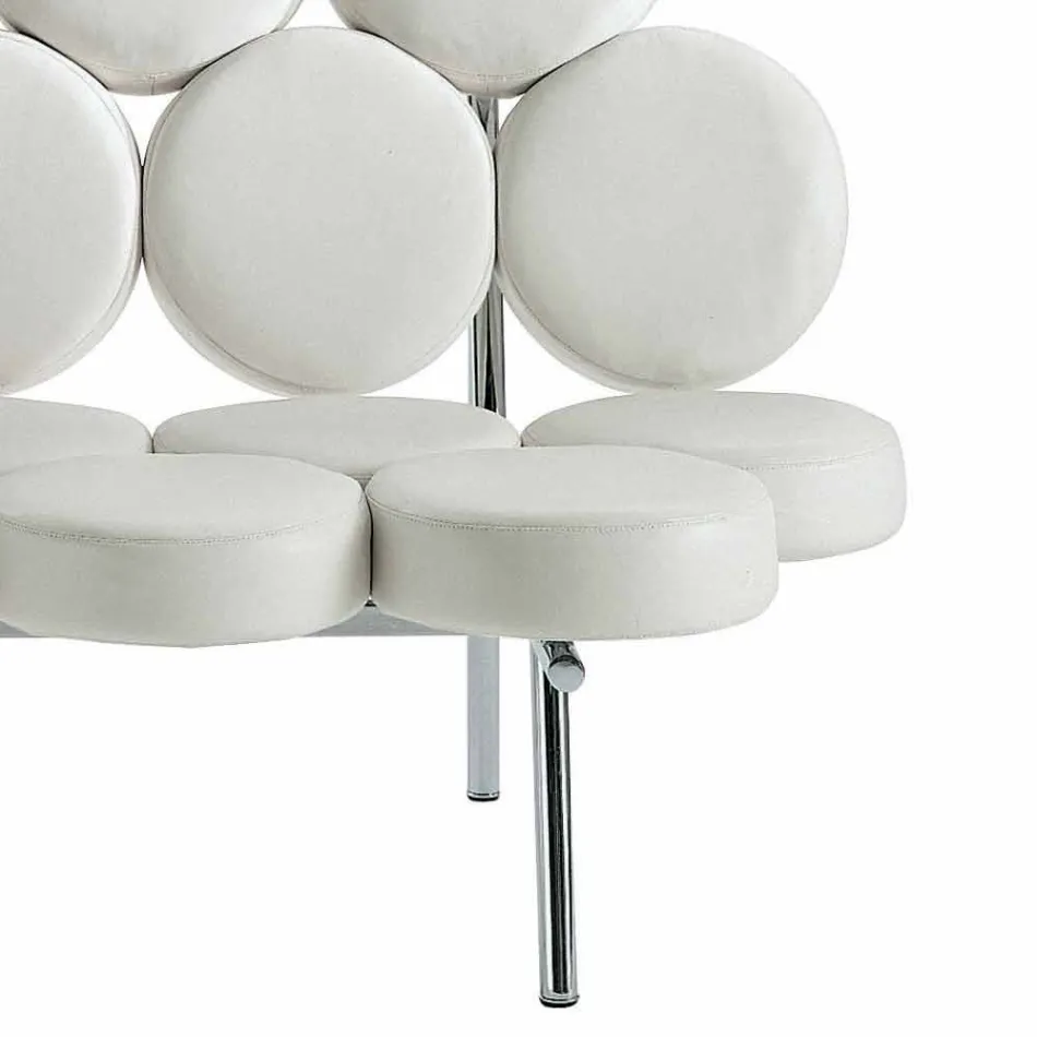 Moderne leren bank met luxe staalconstructie gemaakt in Italië - Arthur Viadurini