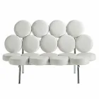 Moderne leren bank met luxe staalconstructie gemaakt in Italië - Arthur Viadurini