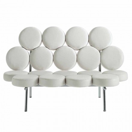 Moderne leren bank met luxe staalconstructie gemaakt in Italië - Arthur Viadurini