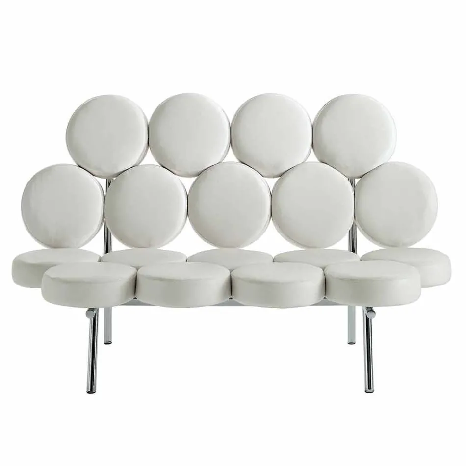 Moderne leren bank met luxe staalconstructie gemaakt in Italië - Arthur Viadurini