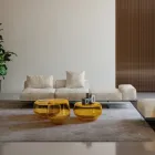 Saphir - Moderne modulaire bank met glazen onderstel, gemaakt in Italië Viadurini