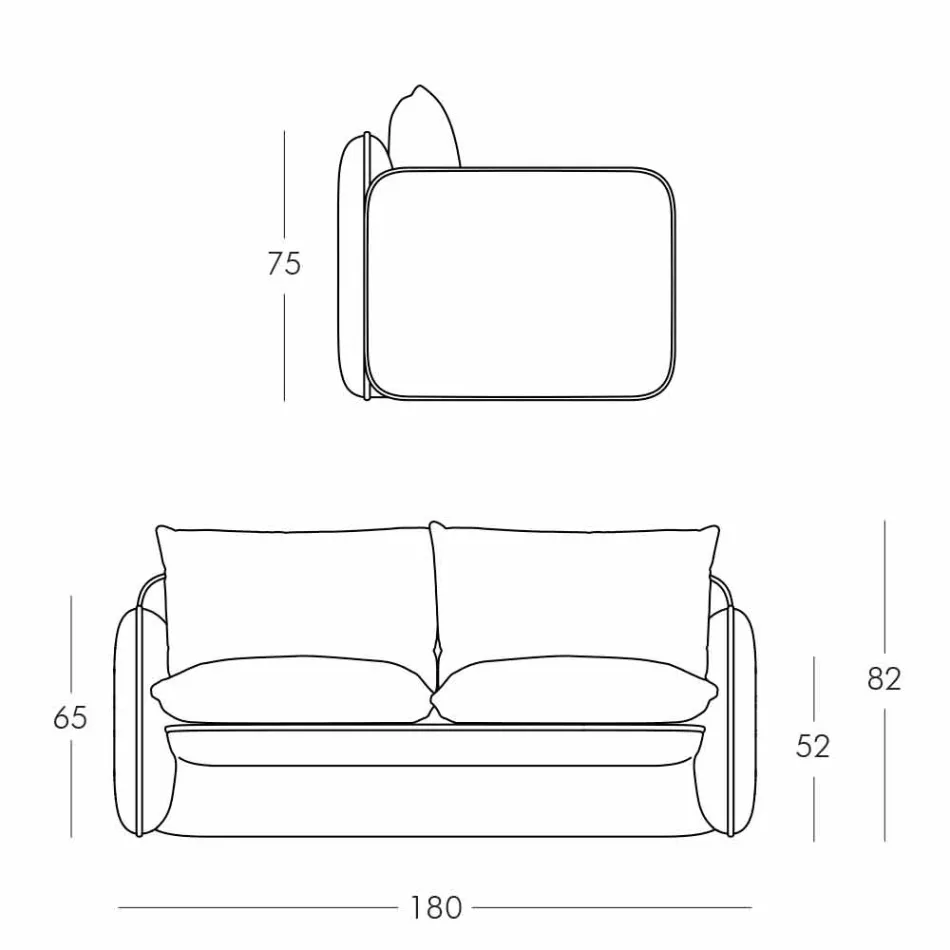 2-zits buitenbank in stof of leer - Mara by Slide Viadurini