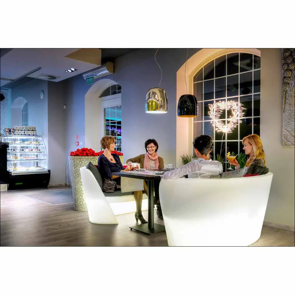 Slide Rap indoor polyethyleen zitbank gemaakt in Italië Viadurini