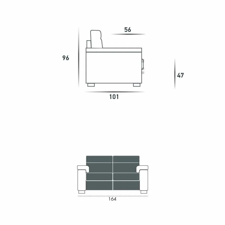 2-zits elektrische relaxbank, 2 Lilia elektrische stoelen, gemaakt in Italië Viadurini
