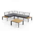 Bank om te bouwen tot chaise longue met verstelbare rugleuning en salontafel - Finir Viadurini