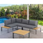 Bank om te bouwen tot chaise longue met verstelbare rugleuning en salontafel - Finir Viadurini