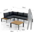 Bank om te bouwen tot chaise longue met verstelbare rugleuning en salontafel - Finir Viadurini