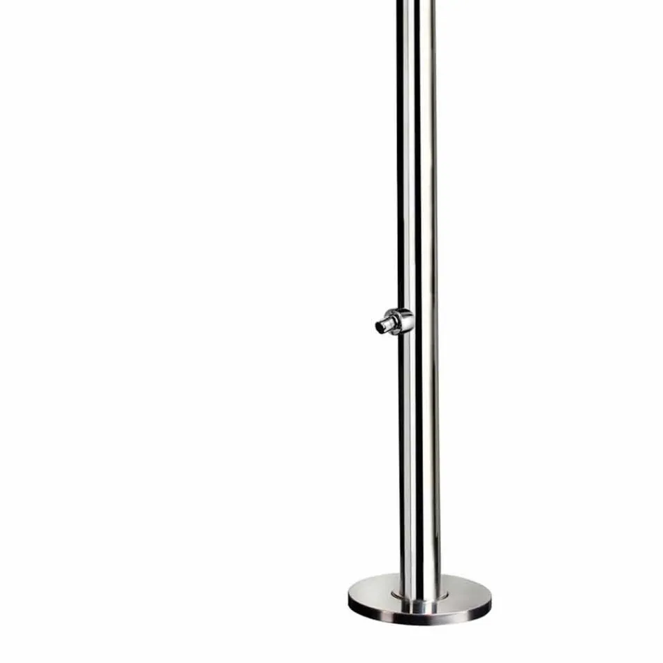 Buitendouche in verchroomd roestvrij staal met voetring Made in Italy - Modeo Viadurini