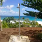 Verchroomde roestvrijstalen tuindouche met voetdouche Made in Italy - Marlen Viadurini