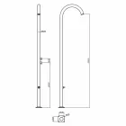 Verchroomde roestvrijstalen tuindouche met voetdouche Made in Italy - Marlen Viadurini