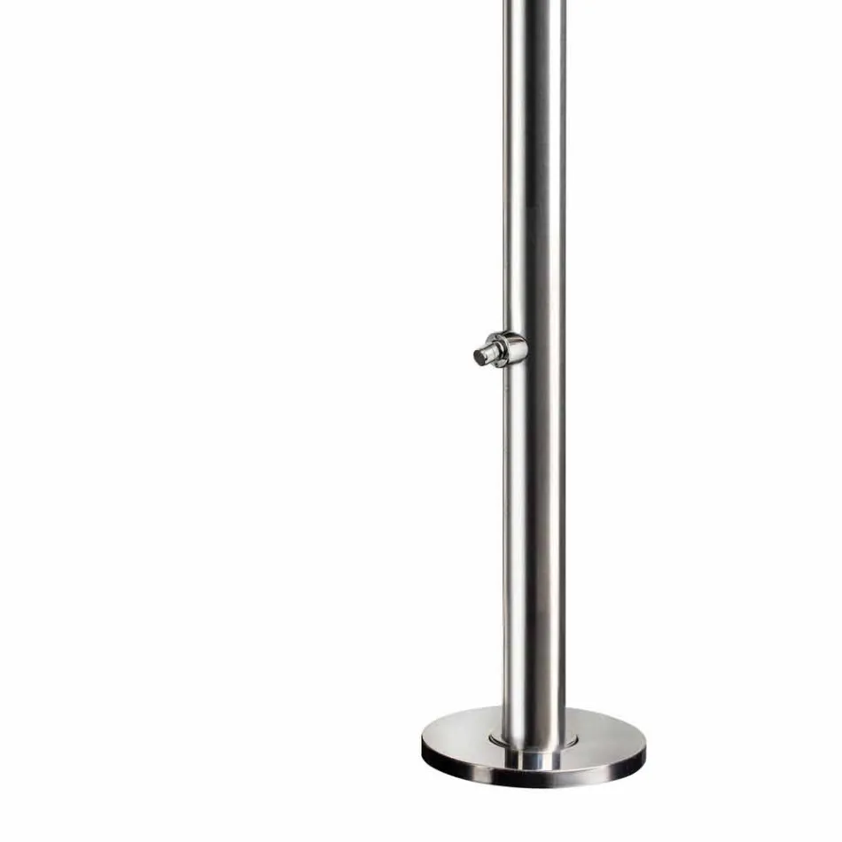 Verchroomde roestvrijstalen tuindouche met voetdouche Made in Italy - Marlen Viadurini