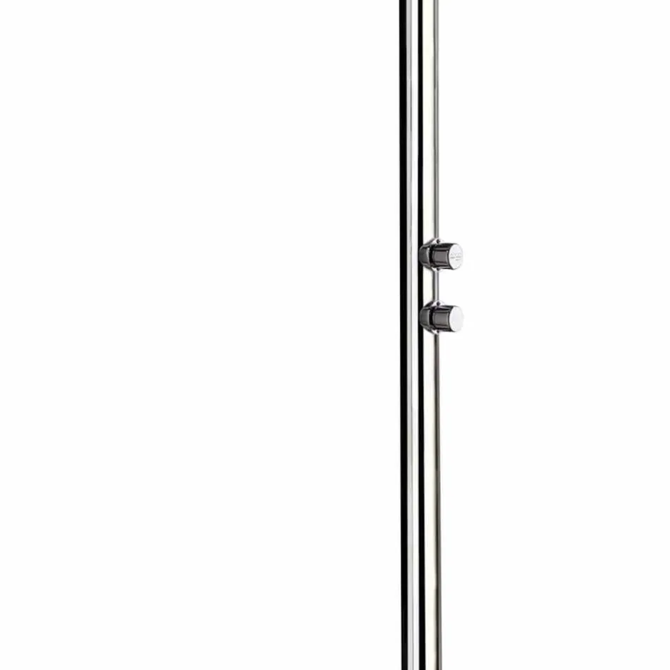 Tuindouche in verchroomd roestvrij staal met voetring Made in Italy - Modeo Viadurini