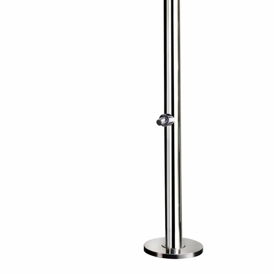 Tuindouche in verchroomd roestvrij staal met voetring Made in Italy - Modeo Viadurini