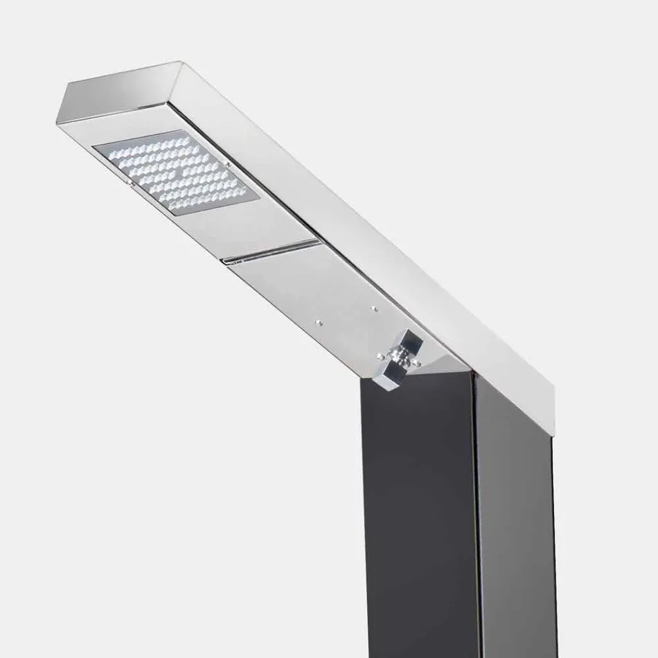 Tuindouche op zonne-energie in staal met watervalstraal Made in Italy - Werner Viadurini