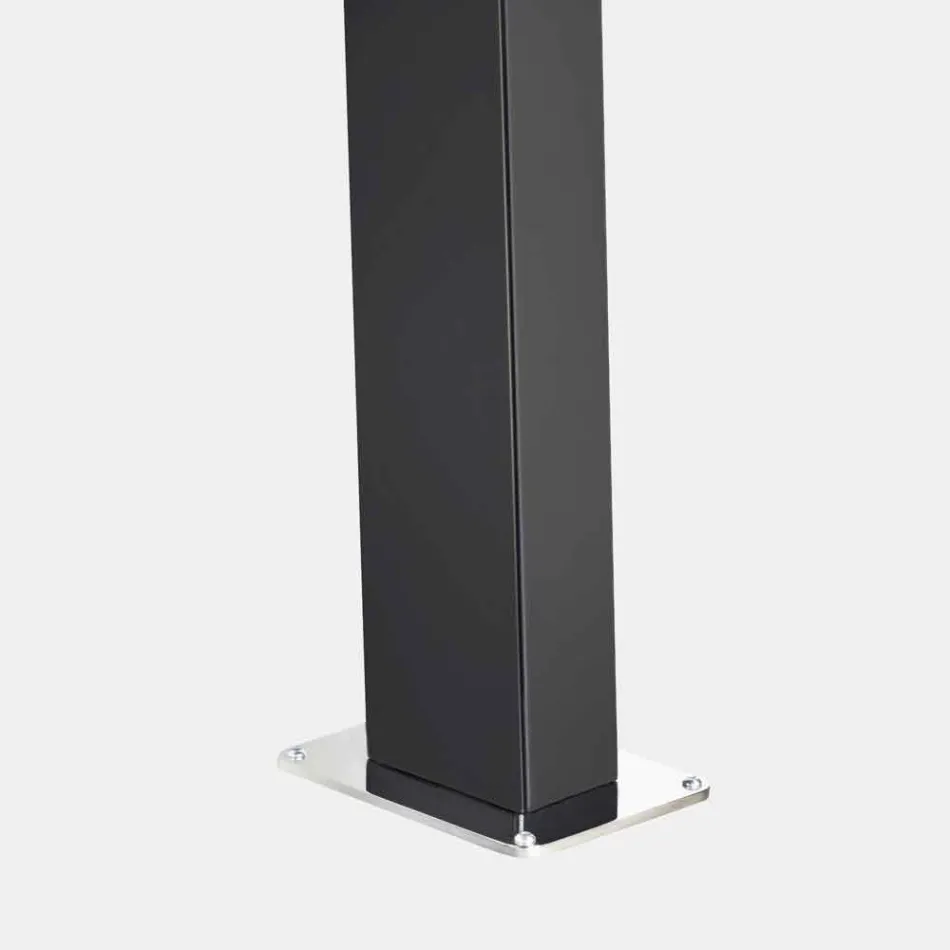 Tuindouche op zonne-energie in staal met watervalstraal Made in Italy - Werner Viadurini