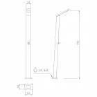 Tuindouche op zonne-energie in staal met watervalstraal Made in Italy - Werner Viadurini