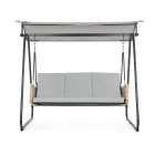 3-zits buitenschommel in staal en armleuningen van polyrotan - Settle Viadurini