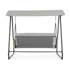 3-zits buitenschommel in staal en armleuningen van polyrotan - Settle Viadurini