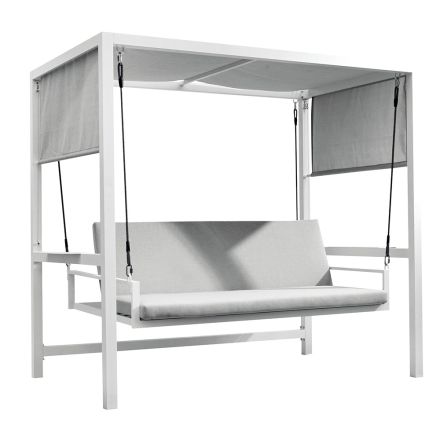 Hangende tuinschommel van gelakt aluminium - Broccard Viadurini