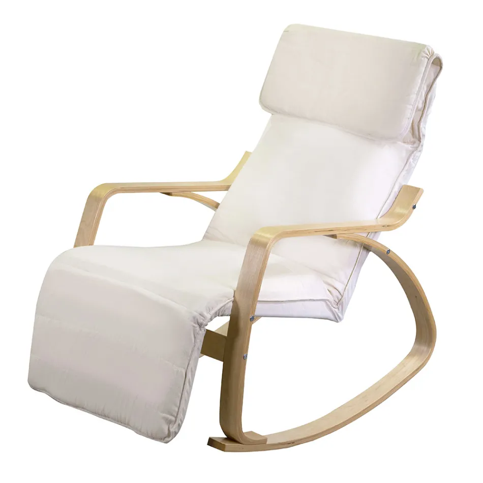 Indoor schommel gemaakt van berkenhout en stof - Abissi Viadurini