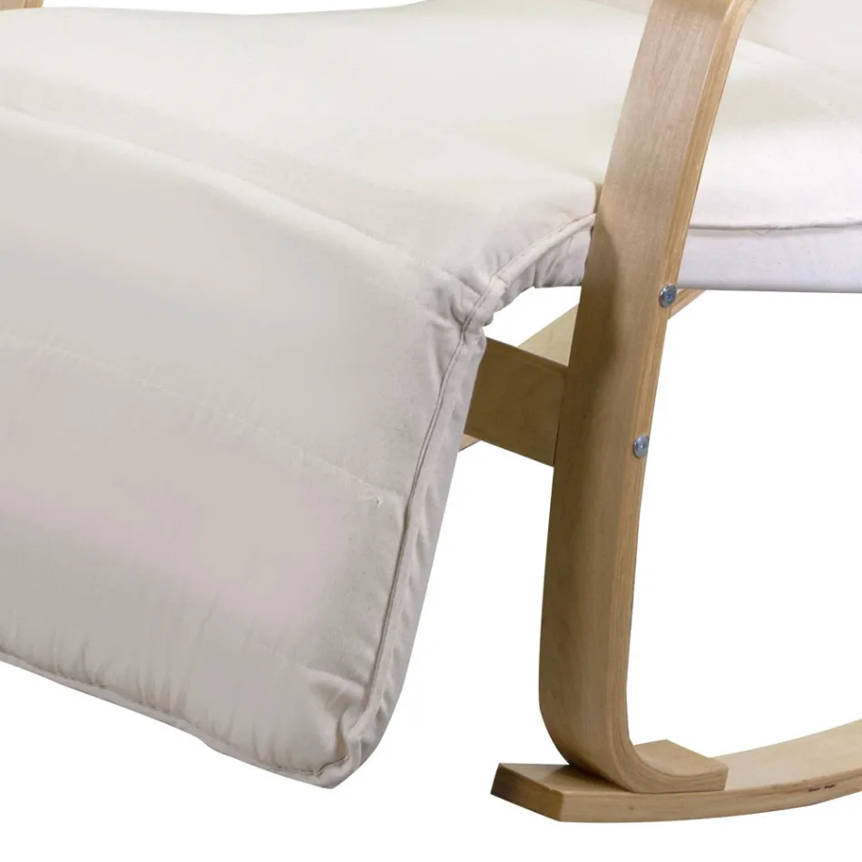 Indoor schommel gemaakt van berkenhout en stof - Abissi Viadurini