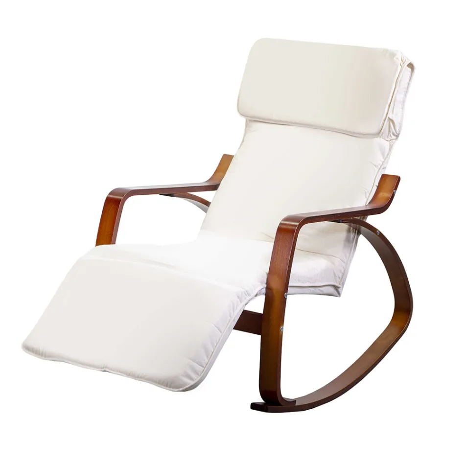 Indoor schommel gemaakt van berkenhout en stof - Abissi Viadurini